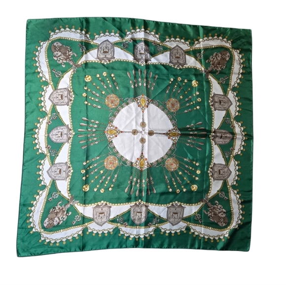 Vintage Wearable Art Military Knights Key 80s Scarf Wrap - Picture 2 of 6